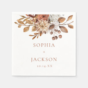 Elegant Autumn Winter Floral Wedding Favors Napki Servet