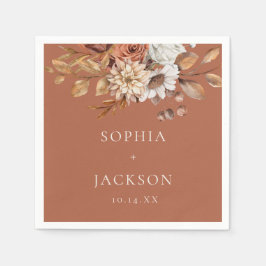 Elegant Autumn Winter Floral Wedding Favors Servet