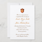 Elegant Autumnal Acorn Invitation Kaart (Voorkant)