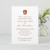 Elegant Autumnal Acorn Invitation Kaart (Staand voorkant)