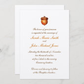 Elegant Autumnal Acorn Invitation Kaart (Voorkant / Achterkant)