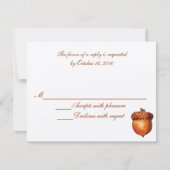 Elegant Autumnal Acorn Response Card RSVP Kaartje (Voorkant)