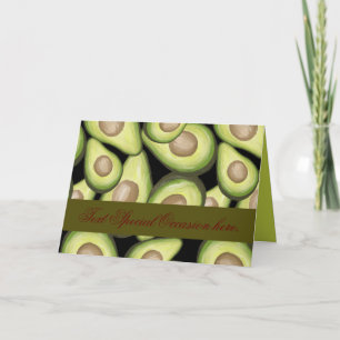 Elegant "Avocado" Print Folded Wenskaart Kaart