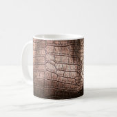 Elegant avondlederen textuur. koffiemok (Voorkant links)