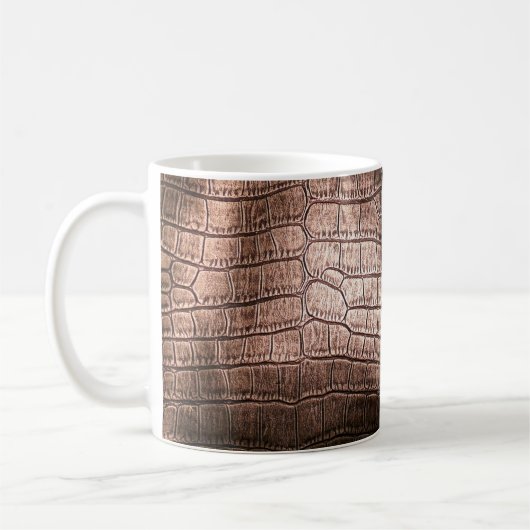 Elegant avondlederen textuur. koffiemok (Links)