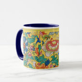 Elegant Aziatisch Bloempatroon Mooie achtergrond Mok (Voorkant links)