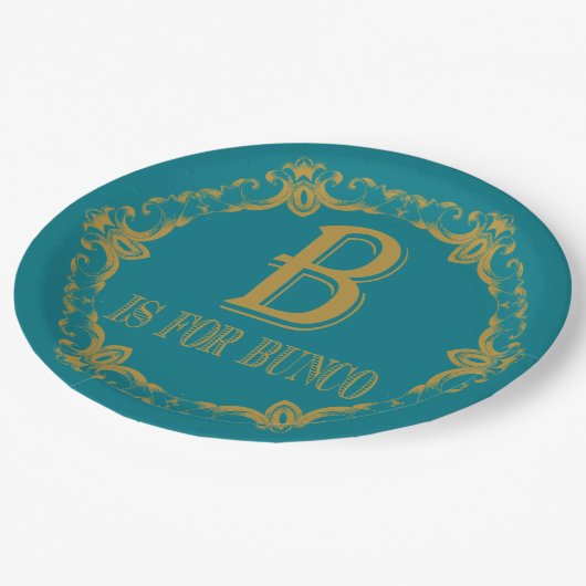 Elegant B is bestemd voor Bunco Papieren Bordje (Gekanteld)