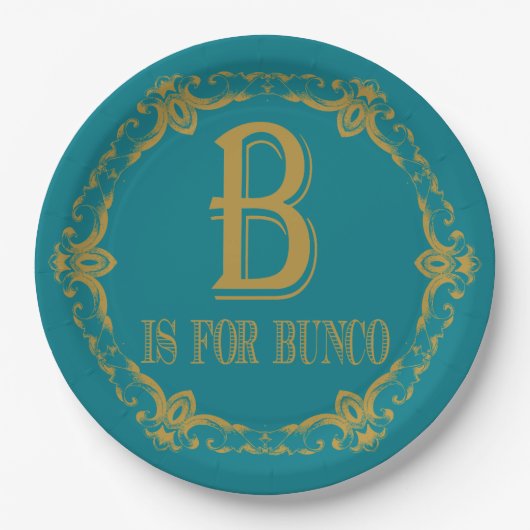 Elegant B is bestemd voor Bunco Papieren Bordje (Voorkant)