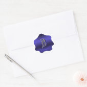 Elegant B Monogram Blauwe Wax Seal Look Sticker (Envelop)