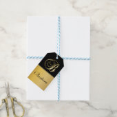 Elegant "B" Monogram op persoonlijke titel Zwart g Cadeaulabel (Met Touw)