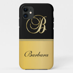 Elegant "B" Monogram op persoonlijke titel Zwart g Case-Mate iPhone Case
