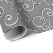Elegant B-monogram patroon Cadeaupapier (Rol Hoek)