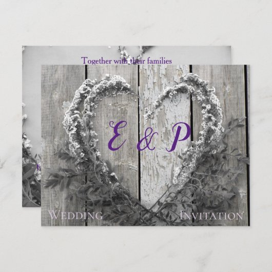 Elegant B&W bloemenhars rustige schuur bruiloft (Voorkant / Achterkant)