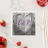 Elegant B&W bloemenhars rustige schuur bruiloft Servet (Insitu)