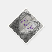 Elegant B&W bloemenhars rustige schuur bruiloft Servet (Hoek)