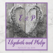 Elegant B&W bloemenhars rustige schuur bruiloft Wijn Etiket (Enkel label)