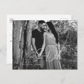 Elegant B/W-paar foto Opslaan datum Briefkaart (Voorkant / Achterkant)
