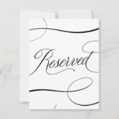 Elegant B & W Script Bruiloft Gereserveerd Tafelte (Achterkant)