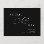 Elegant B/W Wedding Save the Date Announding Briefkaart (Voorkant)