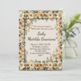 Elegant Baby announcement invitation Kaart