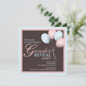 Elegant Baby Ballon Gender Reopenbaart Uitnodiging (Staand voorkant)
