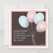 Elegant Baby Ballon Gender Reopenbaart Uitnodiging (Achterkant)