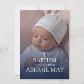 Elegant Baby Baptism Photo Minimalist Kaart (Voorkant)