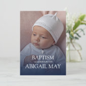 Elegant Baby Baptism Photo Minimalist Kaart (Staand voorkant)