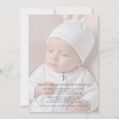 Elegant Baby Baptism Photo Minimalist Kaart (Achterkant)