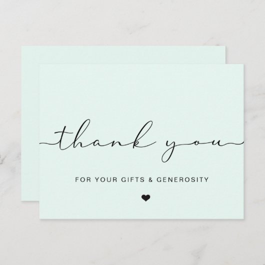 Elegant baby bedankt je kaarten, verjaardagsdank briefkaart (Voorkant / Achterkant)