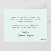 Elegant baby bedankt je kaarten, verjaardagsdank briefkaart (Achterkant)