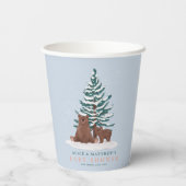 Elegant Baby Beer Evergreen Winter Baby shower Papieren Bekers (Achterkant)