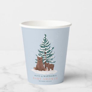 Elegant Baby Beer Evergreen Winter Baby shower Papieren Bekers