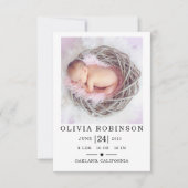 Elegant Baby Birth Announcement Kaart (Voorkant)