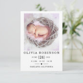 Elegant Baby Birth Announcement Kaart (Staand voorkant)