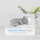 Elegant Baby Birth Announcement Photo Card Aankondiging (Staand voorkant)