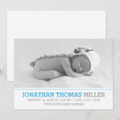 Elegant Baby Birth Announcement Photo Card Aankondiging (Voorkant / Achterkant)