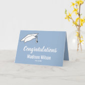 Elegant Baby Blauw Gefeliciteerd Afstuderen Kaart (Gele Bloem)