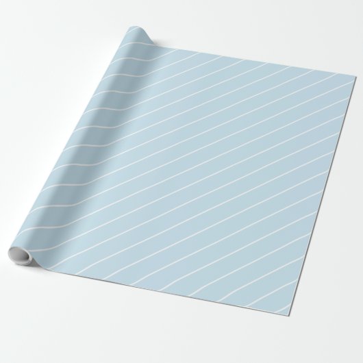 Elegant baby blauw geometrisch patroon cadeaupapier (Uitgerold)