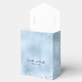 Elegant Baby Blauw Glitter en Folie Bruiloft Bedankdoosjes (Geopend)