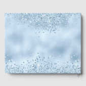 Elegant Baby Blauw Glitter en Folie Bruiloft Gastenboek (Achterkant)