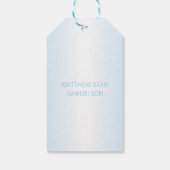 Elegant Baby Blauw Kruis DANK U doopjongen Cadeaulabel (Achterkant)