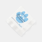 Elegant Baby Blauw & Navy Afstuderen Pawprint Papi Servet (Hoek)