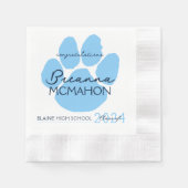 Elegant Baby Blauw & Navy Afstuderen Pawprint Papi Servet (Voorkant)