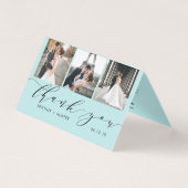 Elegant Baby Blue 3 Foto Collage Hartelijk dank Kaart (Voorkant)