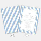 Elegant Baby Blue Boy Baptism Kaart