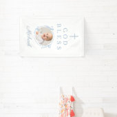 Elegant Baby Blue Boy God Bless Photo Spandoek (Insitu)