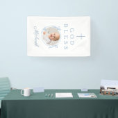 Elegant Baby Blue Boy God Bless Photo Spandoek (Beurs)