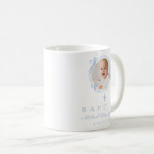 Elegant Baby Blue Boy Photo Baptism Koffiemok (Voorkant rechts)