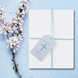 Elegant Baby Blue Cross Baptism/Christening Boy Cadeaulabel